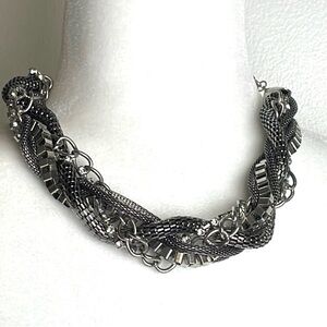 Gun Metal Chunky Choker Necklace